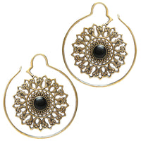 Onyx Mandala Tribal Earrings
