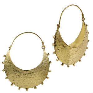 Large Tribal Moon Crescent Earrings