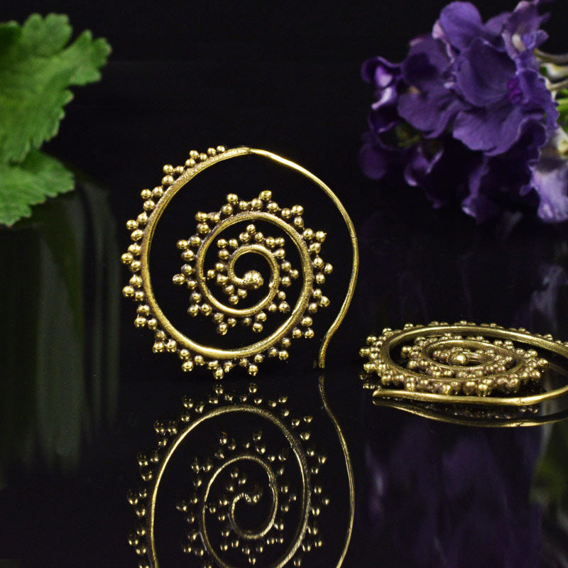Spiral Earrings, Indian Spiral Earrings