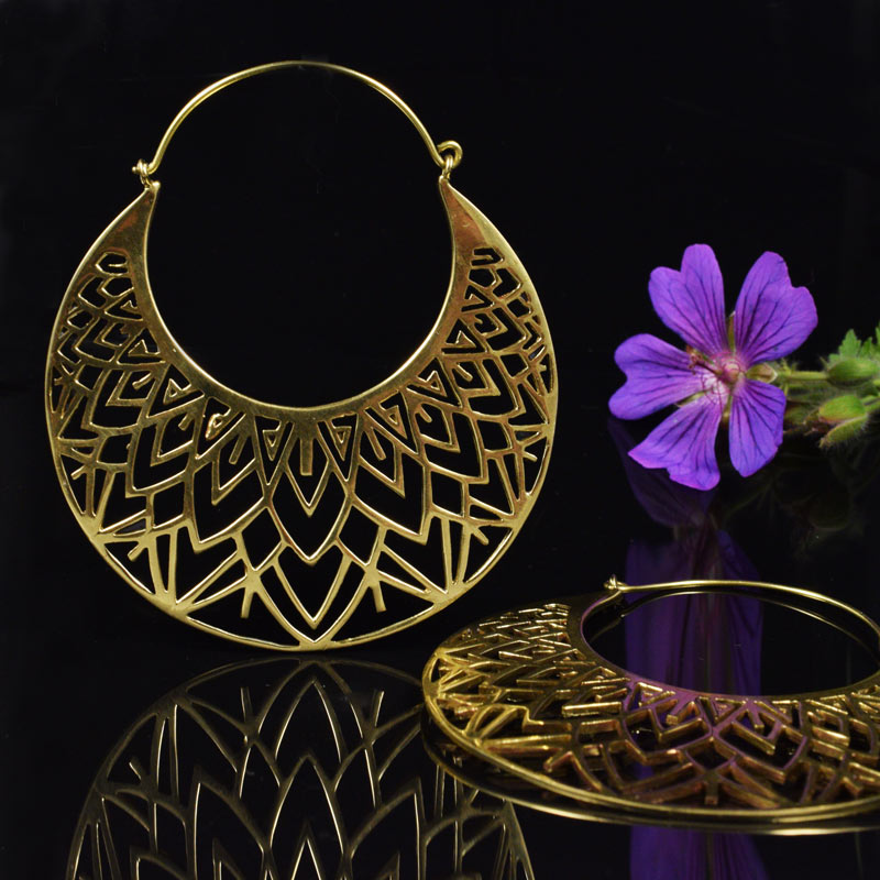 Large Brass Hoop Earrings Sirali Arka