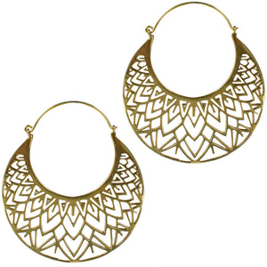 Large Brass Hoop Earrings 'Sirali'