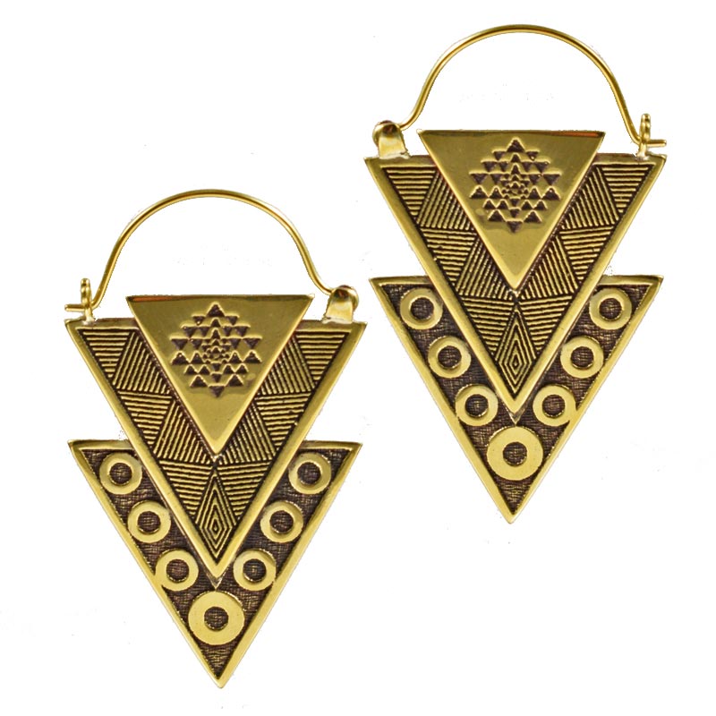 Sri Yantra Trinity Earrings