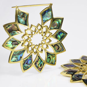 'Padma' Earrings with Rainbow Abalone