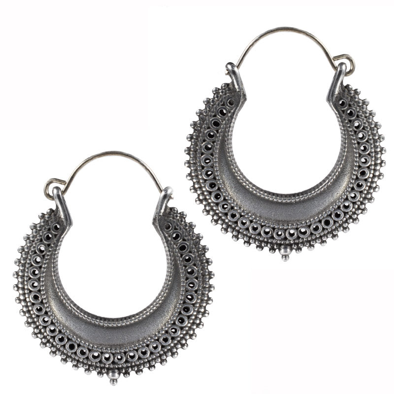 Brass and silver earrings top