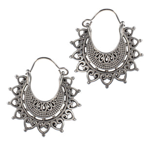 indian style silver brass earrings