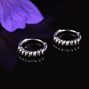 Bali Hoop Earrings Silver 
