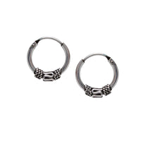 Silver Balinese Hoop Earrings 'Banjar'