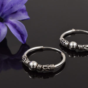 Silver Bali Hoop Earrings Suki