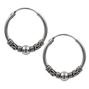 Silver Bali Hoop Earrings 'Suki'
