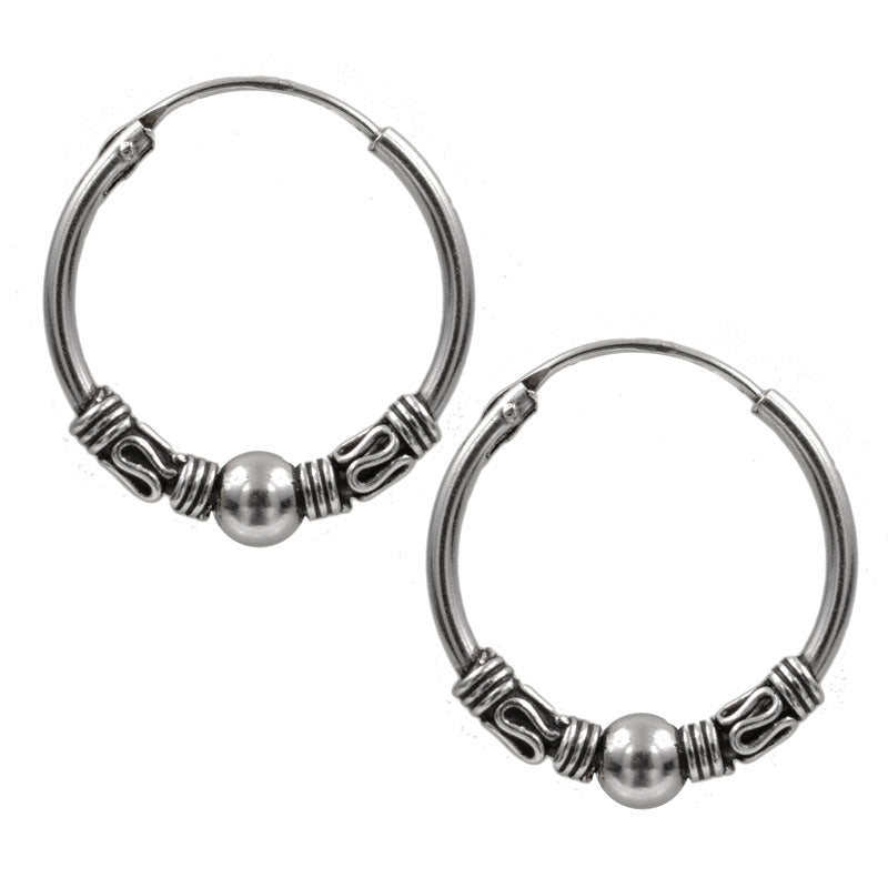 Silver Bali Hoop Earrings 'Suki'