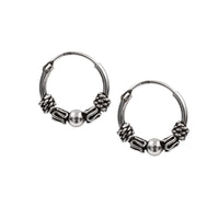 Bali Silver Hoop Earrings 'Dasa'