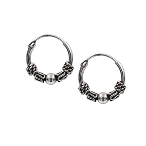 Bali Silver Hoop Earrings 'Dasa'