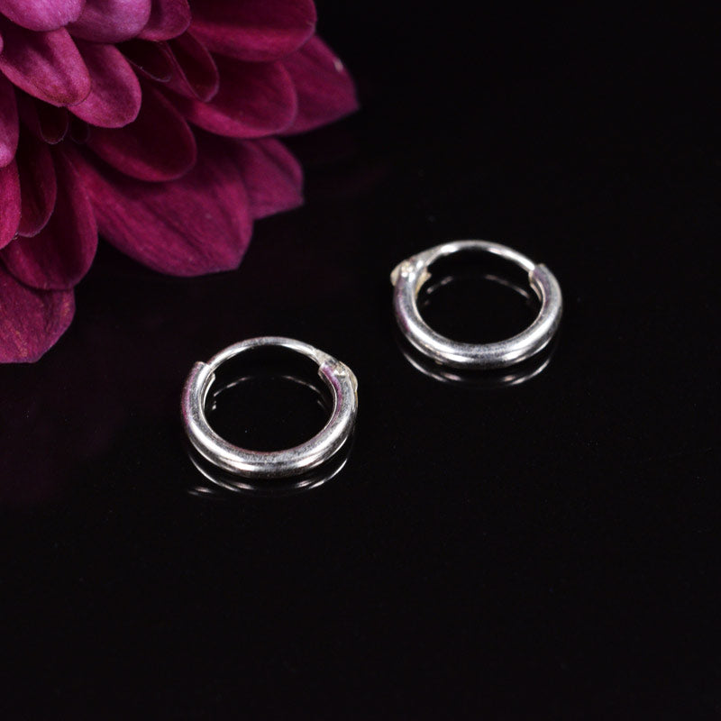Very Small Silver Hoop Earrings 8mm 