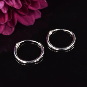 Small Silver Hoop Earrings 12mm 