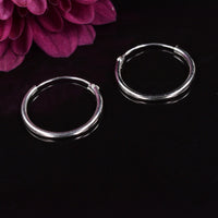 Medium Silver Hoop Earrings 14mm 