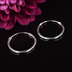 Medium Silver Hoop Earrings 16mm 