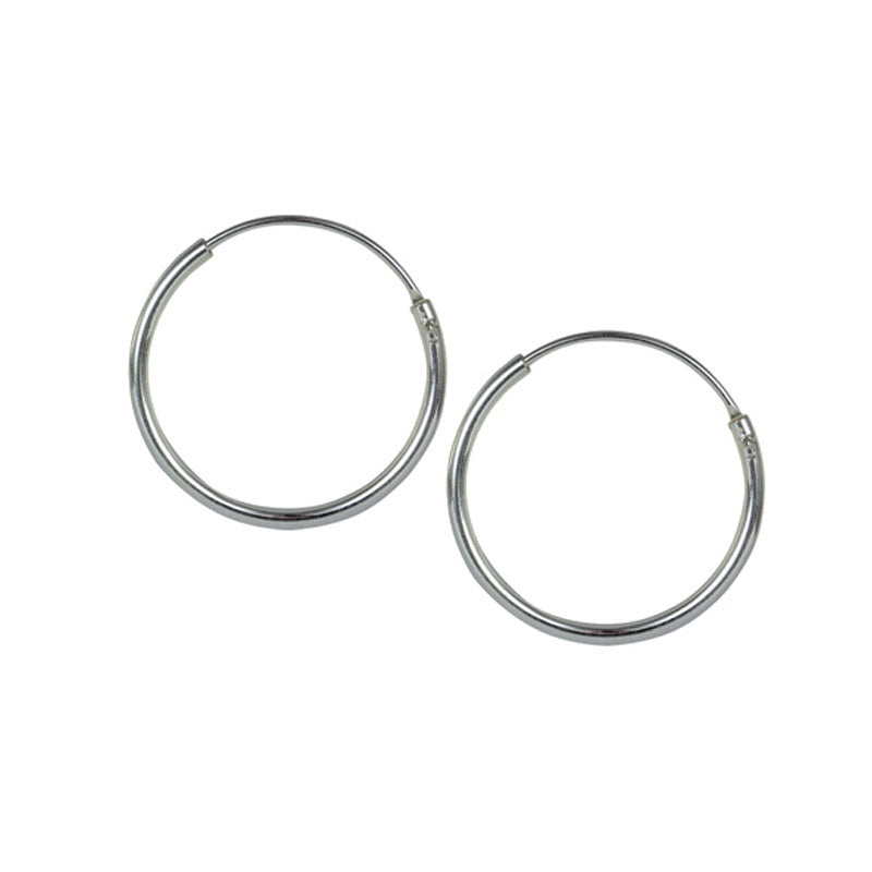 Medium Silver Hoop Earrings 16mm