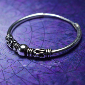 Silver Hoops Bali Style 