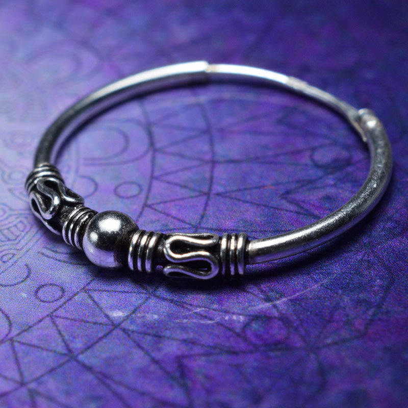 Silver Hoops Bali Style 