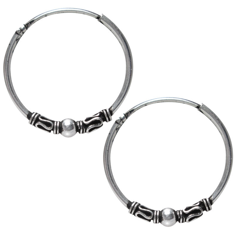 Bali Silver Hoops 'Agung'