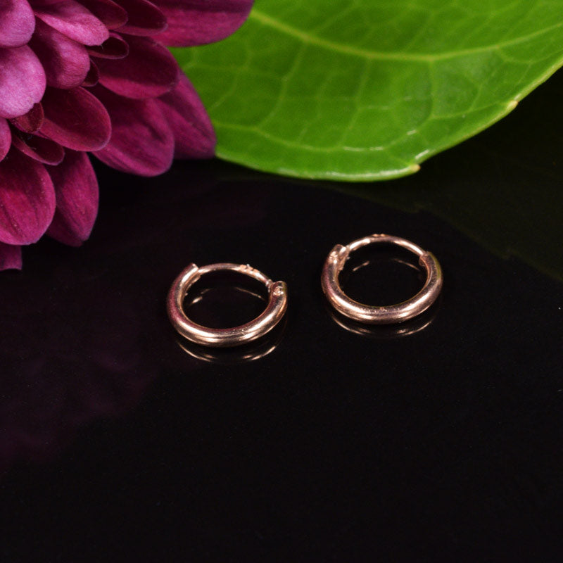 Tiny Silver Earrings Rose Gold Plated 