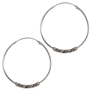 big bali hoop earrings in silver