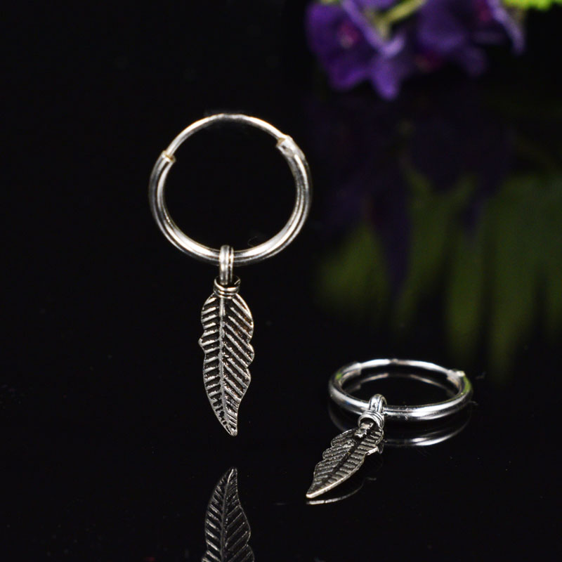 Small Silver Feather Earrings