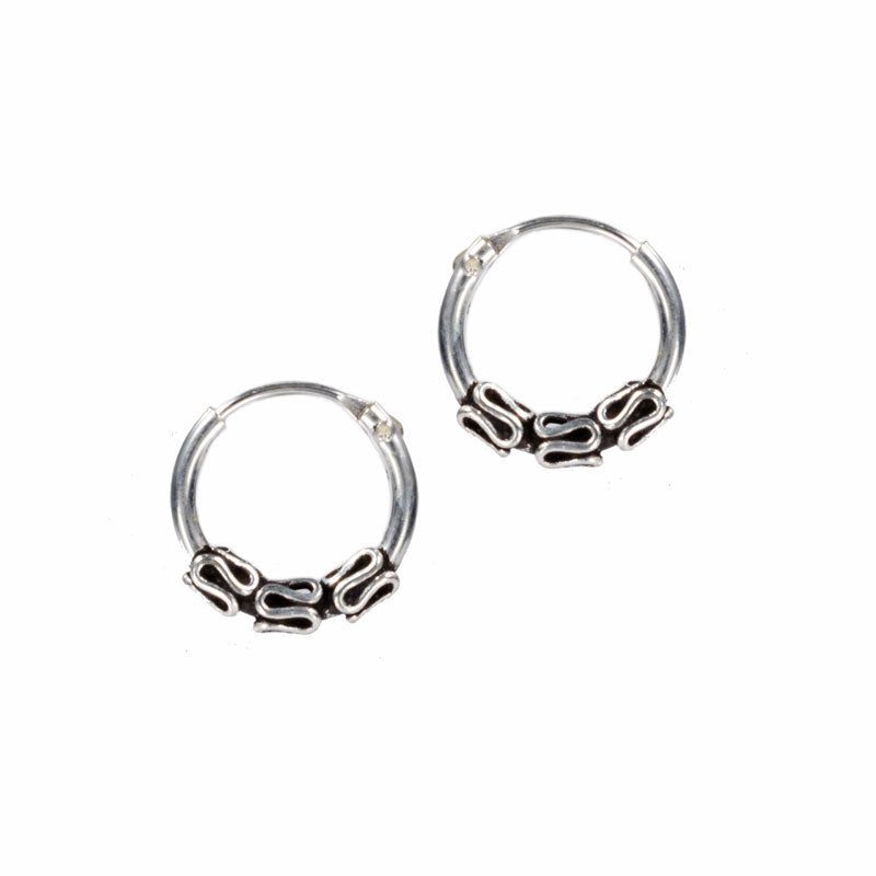 Silver Bali Hoops 'Belah'