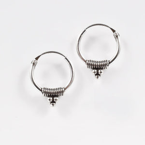Silver Hoop Earrings 'Ladaki'