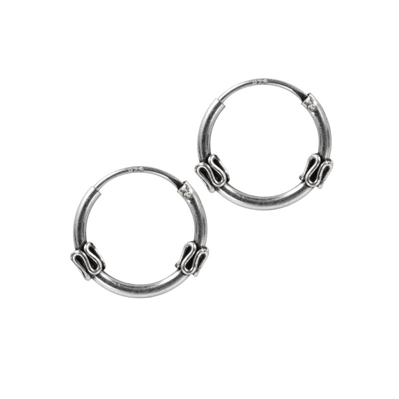 Bali Silver Hoop Earrings Lanika