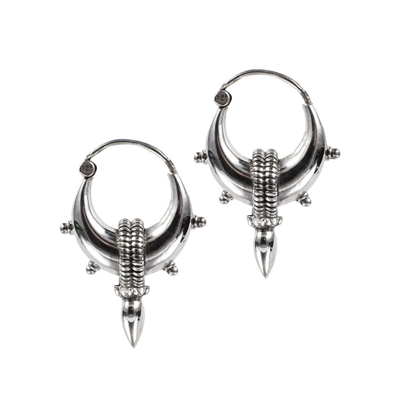 Silver Indian Warrior Earrings