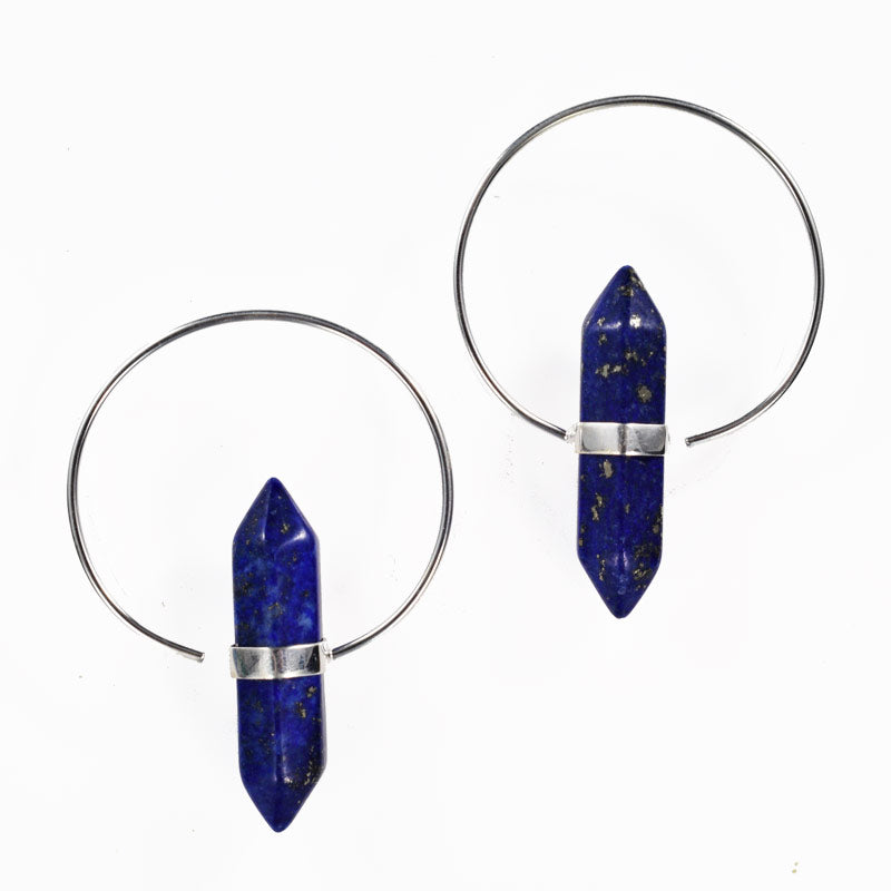 Lapis Lazuli Hoop Earrings