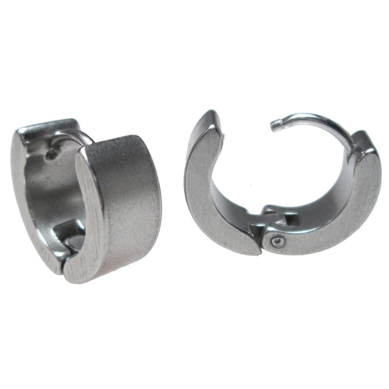 Huggies Earrings in Steel  'Devo'