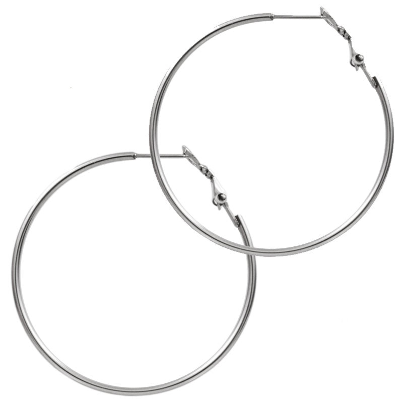 Large Steel Hoop Earrings