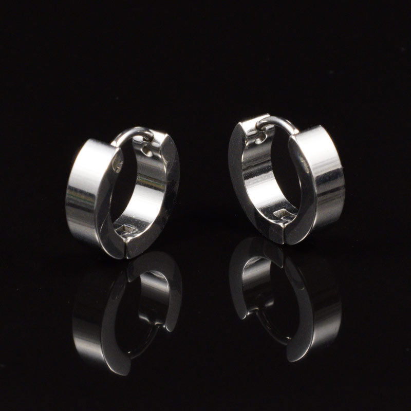 Steel Huggies Earrings