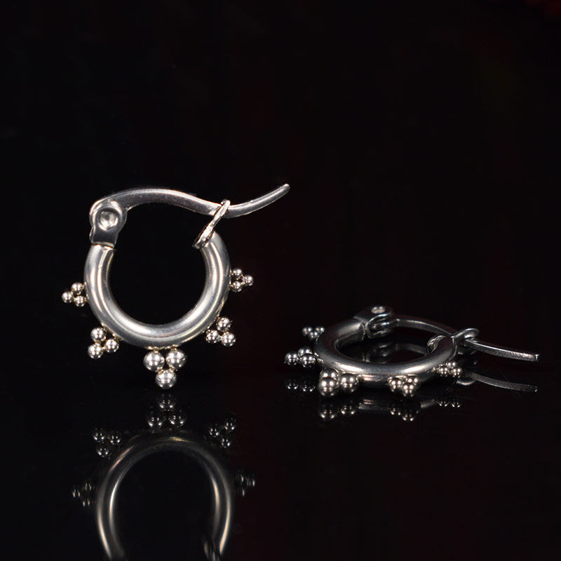 small tribal style dotted hoop earrings