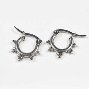 small tribal style dotted cluster hoop earrings