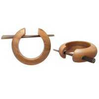 Olive Wood Huggies Style Earrings 'Banjwari'