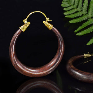Large Wooden Hoop Earrings