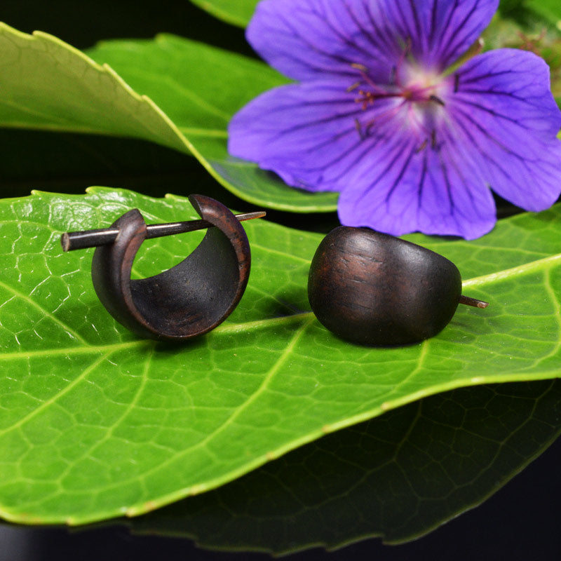 Huggies style Wooden Earrings 