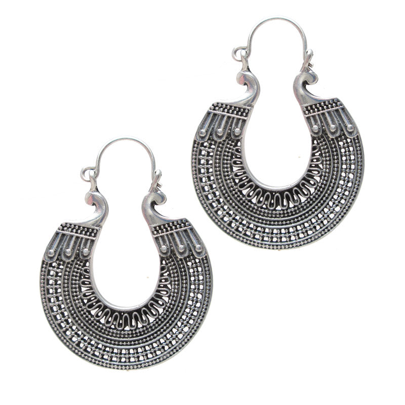 'Selene' White Brass Earrings with Silver Wire