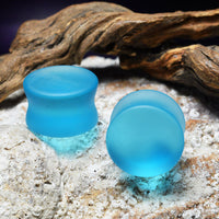 Aqua Sea Glass Flesh Plugs 
