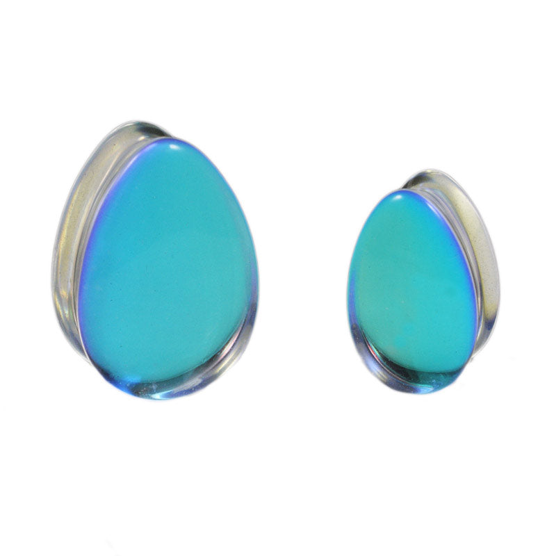 Aurora Glass Teardrop Plugs