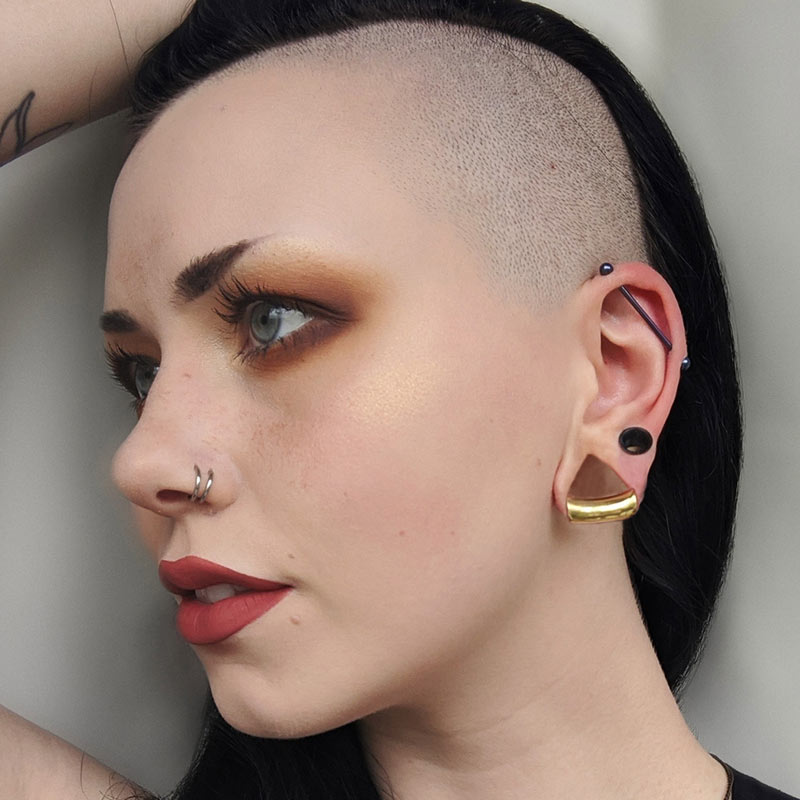 Alternative Goth Girl With Stretched Ears