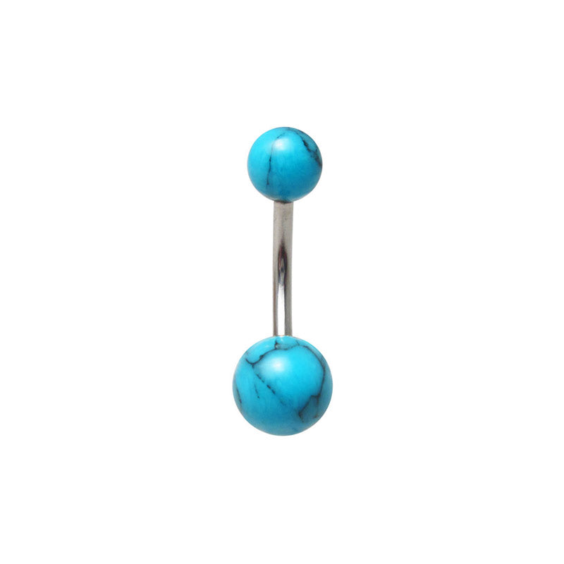Navel Bar with Turquoise Ball