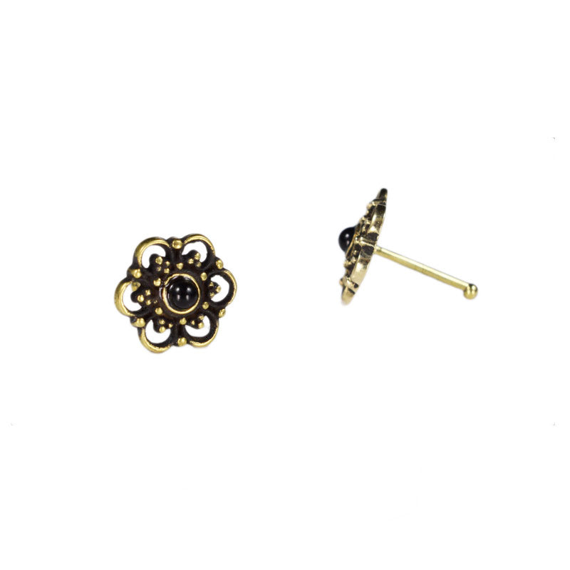 Indian Nose Stud with Onyx Stone 'Ajmer'
