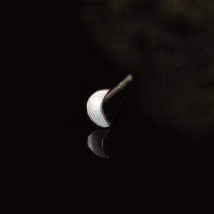 Crescent Moon Silver Nose Stud