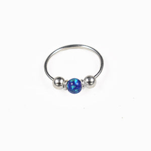 Silver Nose Ring on White Background