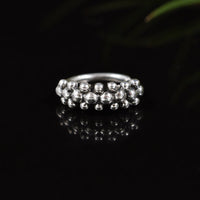 Indian Nose Ring, Silver, Triple Dots Design