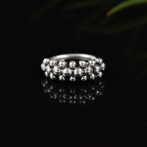 Indian Nose Ring, Silver, Triple Dots Design